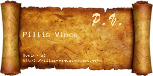 Pillis Vince névjegykártya